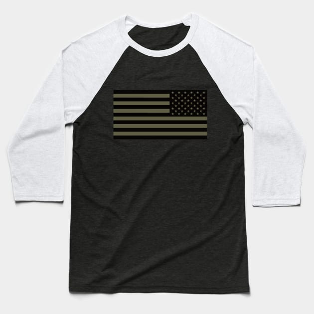 Reverse Green American Flag Baseball T-Shirt by Beltschazar